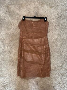 Windsor Sparkle Strapless Copper Dress